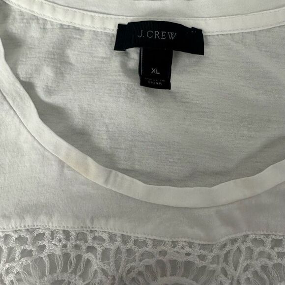 J. Crew White Lace Panel Sleeveless Top size XL - Picture 7 of 7